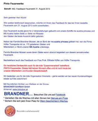Feedback Fa. Brandner