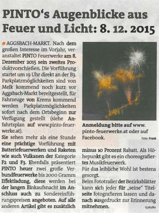 PINTO's Augenblicke aus Feuer und Licht: 8.12.2015