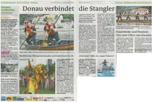 16. Nö Zillenbewerbe - Donau verbindet- mit einem Pinto Großfeuerwerk vom Land wie auch vom Wasser.